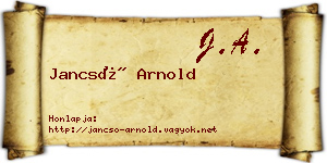 Jancsó Arnold névjegykártya