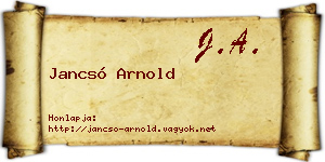 Jancsó Arnold névjegykártya