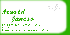 arnold jancso business card